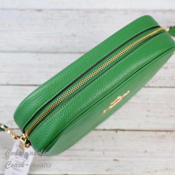 NWT Coach CA207 Jamie Camera Bag Leather Crossbody in Kelly Green - Picture 10 of 11